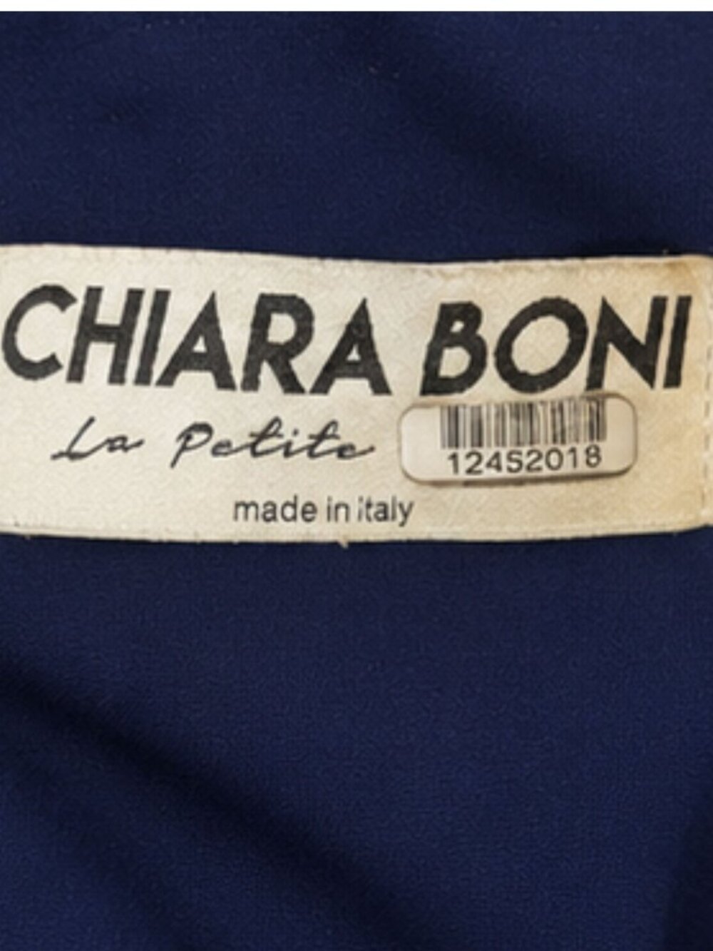 Rent the Runway-Chiara Boni Navy Peplum Midi Dress US size 12 - Picture 5 of 10
